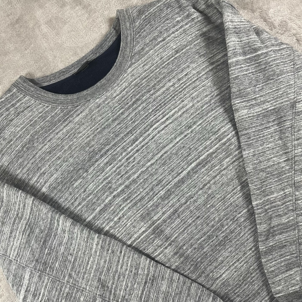 J Crew‎ Sweater Mens L Gray Lined Vintage Boxy Y2K Insulated Long Sleeve